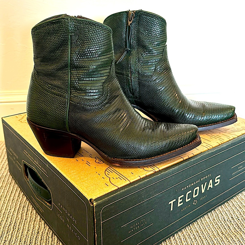 Tecovas Limited Edition “The Stevie” Lizard Emerald Dark Green Boots